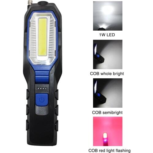 Powerful COB LED work light usb rechargeable worklight Flexible Magnetic Inspection Lamp Flashlight Emergency working lamp light