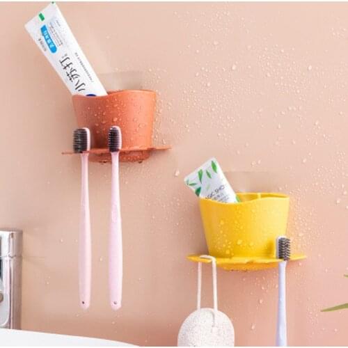 1pcs Plastic Toothbrush Holder Toothpaste Storage Rack Shaver Tooth Brush Dispenser Bathroom Organizer Accessories Set Tools