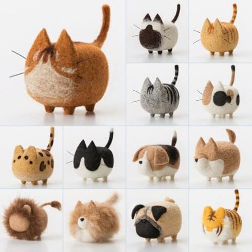 Non-Finished DIY No Faceless Dog Tiger Cat Wool Felt Doll Needle Felting kit Accessories Felt Poked For Kids Children Handmade