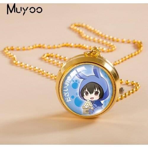 2021 New Fashion Anime Bungo Stray Dogs Characters Bunny Rabbit Cosplay Handcraft Glass Dome Pocket Watch Pendant Necklaces