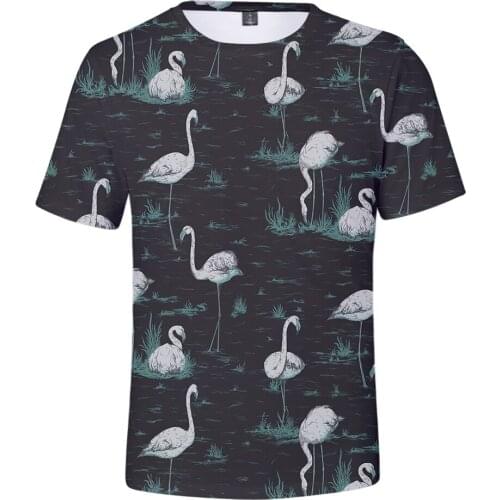 Novelty Hot 3D Print Flamingo T-Shirt Women/men T Shirt Hip Hop Tees Summer Casual Short Sleeve T Shirt Girls Boys Plus Size