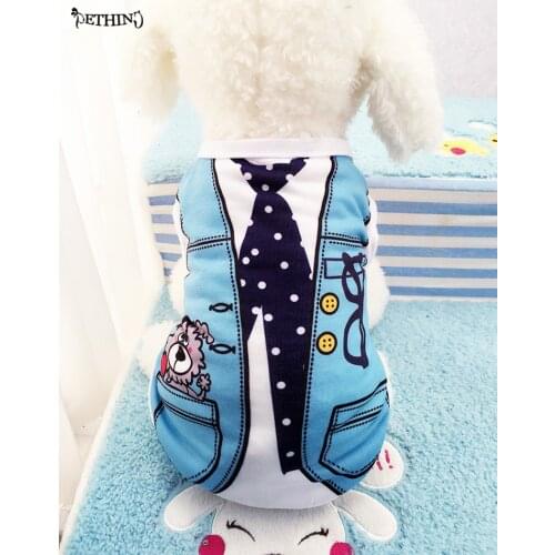 New Spring and Summer Dog Vest Fake Strap Pet Clothes Dog Coat T-shirt Cotton Small Dog Apparel For Chihuahua Puppy Dogs