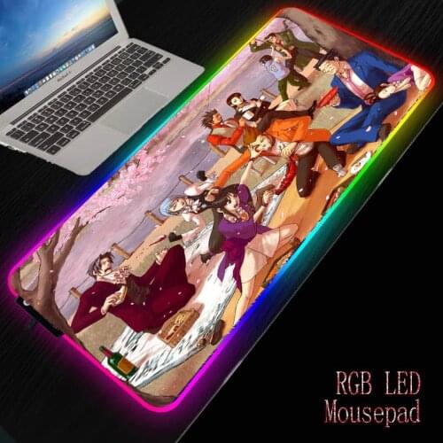 MRGBEST Ace Attorney New Years Anime RGB Mouse Pad Gamer Led Computer Mousepad Big Mouse Mat Desk Mat Mause Carpet Dropshipping