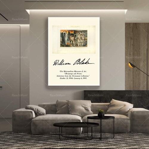 Reprint of a 1997 Vintage exhibition Poster for works by William Blake