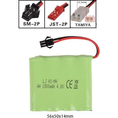 4.8v 1800mah M-style AA NI-MH High capacity rechargeable Battery for RC car RC boat RC truck SM/Tamiya/JST plug