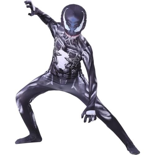 Kids Adult Venom Costume Boys Cosplay Halloween Superhero Venom Suit Party Bodysuit Spider Jumpsuit For Children