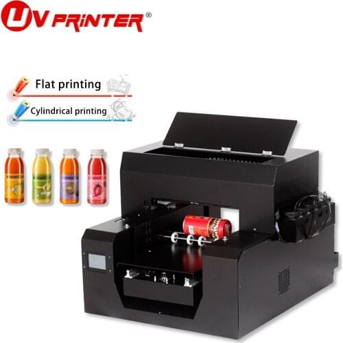 Flat cylindrical 2-in-1 A3 UV printer 6-color inkjet high resolution for T-shirt/glass bottle/mobile phone case pattern printing
