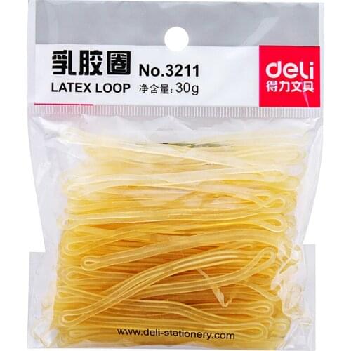Deli 3211 Rubber Band Office Supplies Bundles Financial Latex Ring Yellow Rubber Band Hairpin Desk Accessories latex loop