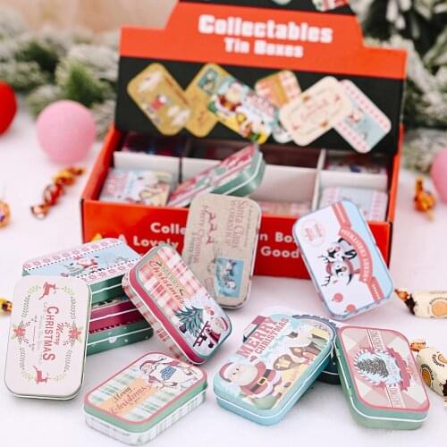Christmas Tinplate Gift Box Storage Jar Rectangle Cookie Container Sweets Decor Candies Box Candies Bag Gift Boxes, Candy Box