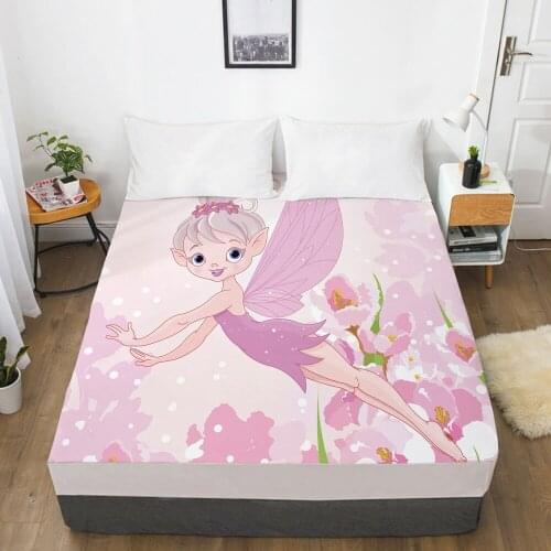 Cartoon Childrens Elastic fitted sheet bed sheet With An Elastic Band Mattress Cover Bed cover for kids baby flower fairy