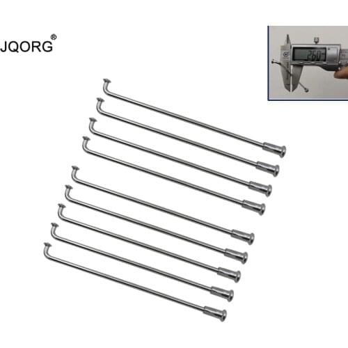 Diameter 2.6 mm Material 45# Steel 12G Electric Bike Spokes Sliver Color J-bend Round Body Equal Diameter Electric Bicycle Spoke