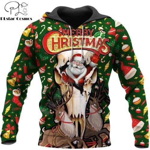 Reindeer Merry Christmas 3D All Over Printed Hoodies Sweatshirt Unisex Streetwear Zip Pullover Casual Jacket Tracksuits KJ0220