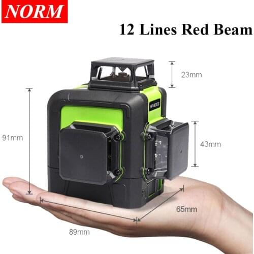 Norm 12/8/5 Lines Laser Level Self Leveling 360 Horizontal and Vertical Cross Line Laser Leveler with Pulse Mode Function