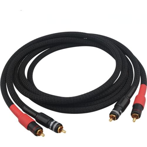 High-quality 6N Oxygen-free Copper (OFC) Signal Cable RCA Pair Power Amplifier Audio Connection