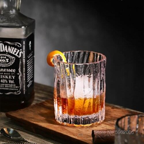 Japanese Hammer Tree Bark Pattern Old Fashioned Glass Of Whisky Frosted Crystal Liquor Glass Whiskey Cup Beer Tumbler Wineglass