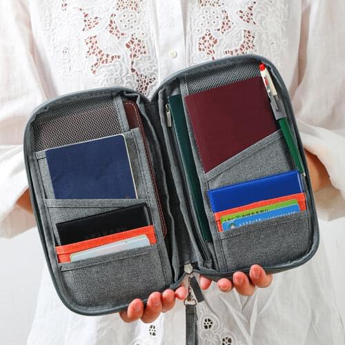 Women Fashion Multi Pockets Card Pack Travel Organizer Passport Holder Card Package Credit Card Holder Wallet Document Package
