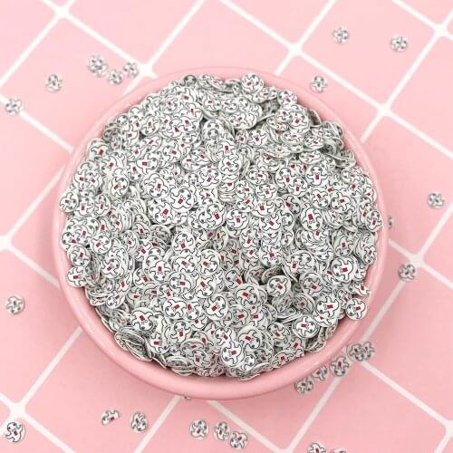 100g Hot Clay Sprinkles for Crafts Polymer Clay Ghost Halloween Party Decoration DIY Slime Filling Nail Arts Supplies 5mm