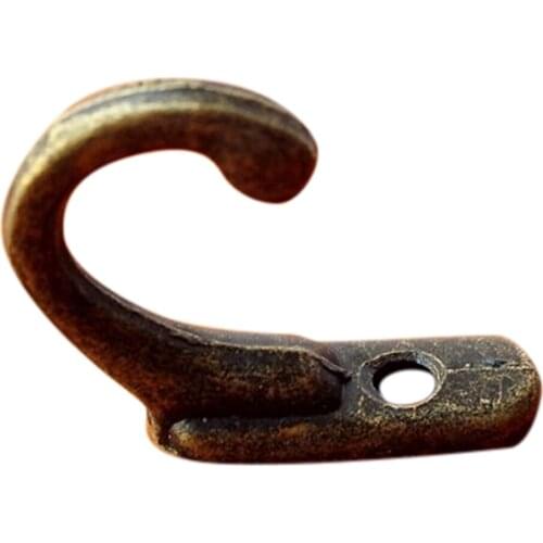2PCS Bathroom Hardware Single Prong Clothes Coat Robe Purse Hat Hook Imitation Antique Bronze Wall Hangers Robe Hooks