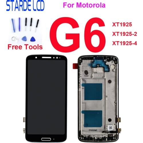 5.7" Original For Motorola Moto G6 XT1925 XT1925-2 XT1925-4 LCD Display Touch Screen Digitizer Assembly With Frame Free Tools
