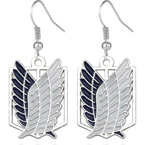 Animated cartoon Attack on Titan Earring Cosplay Feather Metal Jewelry High quality Fashion Eardrop