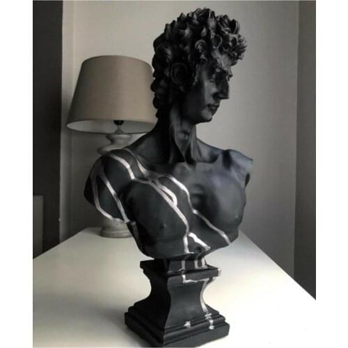 Black Bust Statue Silver Side Drain David