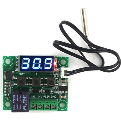 W1209 LED Digital Temperature Controller Board Micro 12V DC Sensor Module Switch with One-channel Relay and Waterproof