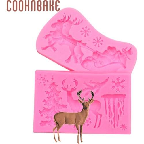 COOKNBAKE silicone fondant mold for candy chocolate Christmas santa resin gypsum mould cake decoration tool DIY Christmas