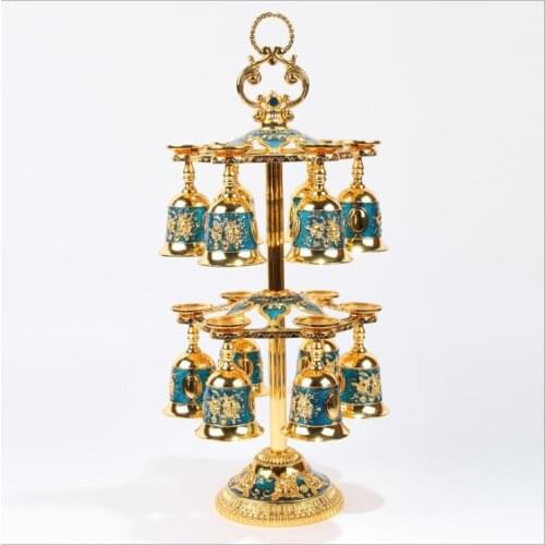 12 cups /set European metal wine cups bar accessories bottle dispenser whiskey cups for moonshine JB002