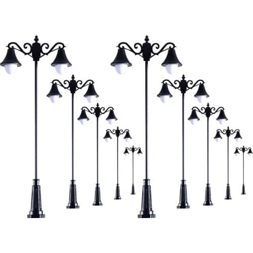 HO N Scale Miniature Street light 12V Garden lamp for Train Railway Lamppost Scenery Landscape