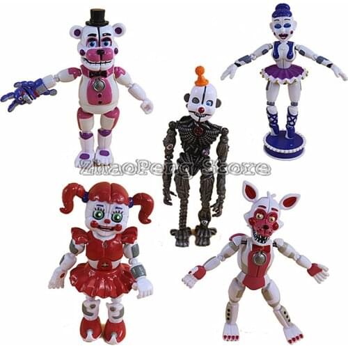 Game Midnight Toy Bear Figure Funtime Foxy Sister Location Horror Model Lightening Movable Joint Toys