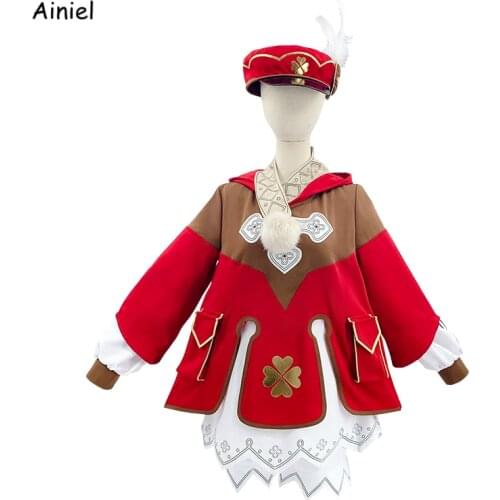 Game Genshin Impact Cosplay Costumes Role Play Klee Uniform Suit Clothes Cosplay Wig Girl Halloween Party costumes for women