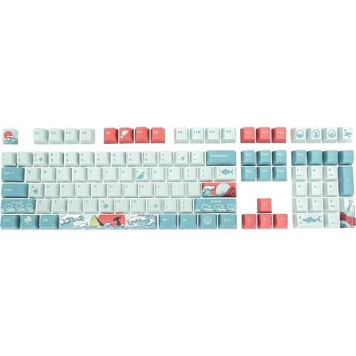 108key PBT Ahegao Keycaps Dye Sublimation Hot Swappable OEM Profile For Cherry Mx Gateron Kailh Switch Mechanical Keyboard