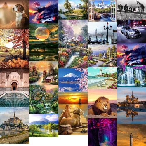 L15552 landscape tree cross stitch kit people 18ct 14ct UNprinting11ct count canvas stitches embroidery DIY handmade needlework