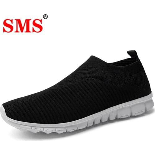 SMS Light Sneakers Men Running Shoes Women Breathable Mesh Slip-On Flats Shoes Woman Sports Shoes Zapatillas De Deporte Loafers