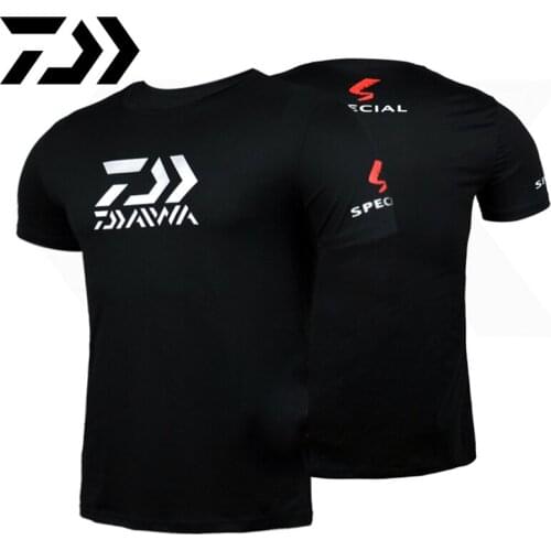 Daiwa Summer Breathable T-shirt Fishing Plus Size Quick Dry Outdoor Anti-UV Ice Silk Cotton Short Sleeve Sports Golf Fishing Tee