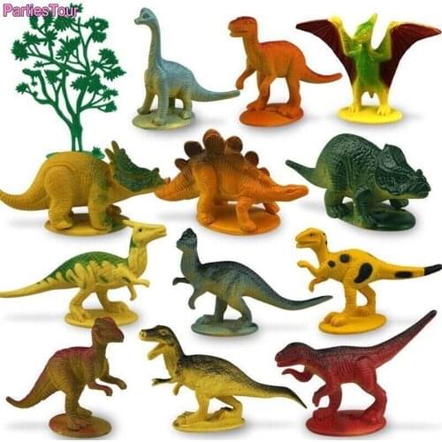 13Pcs Simulation Animal Dinosaur Model Toy Wildlife Animal Dinosaur Model Plastic Toy For Children Cake Topper DIY Decorations