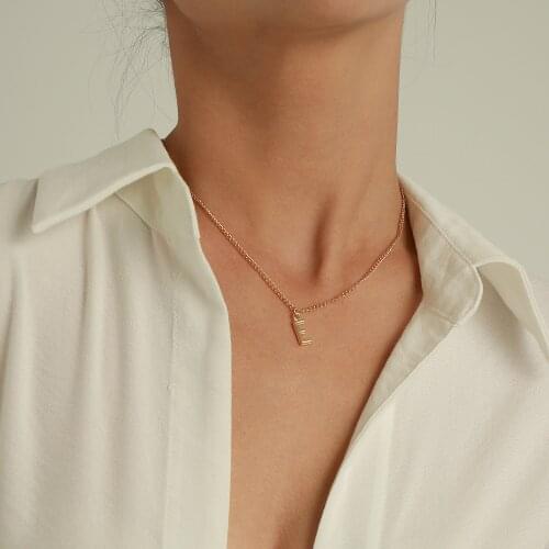 Fashion Gold Silver Color Letter E Necklace Pendant for Women Personality Simple Clavicle Choker Chain Necklace Collar Jewelry