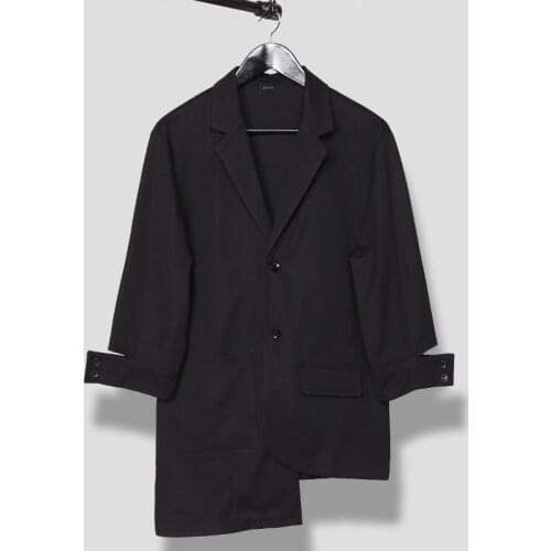 S-6XL!!Mens summer original designer dark department of informal hem slim British business casual suit mens coat