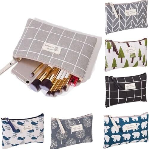 Organizer Set Travel Womens Cosmetic Bag Canvas Zipper Makeup Case Girls Beauty Wash Organizer Storage Make Up Kit Toiletry