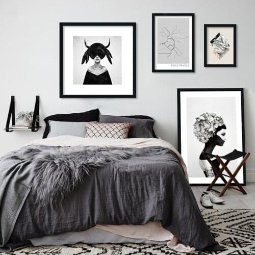 New Nordic Cool Creative Decorative Painting Modern Simple Bedroom Living Room Home Frameless Painting Wall Painting