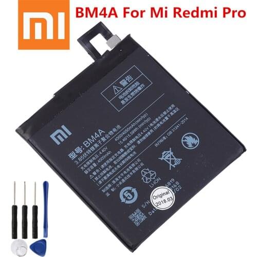Original Replacement Battery For Xiaomi Mi Redmi Pro Redrice pro BM4A Genuine Phone Battery 4050mAh