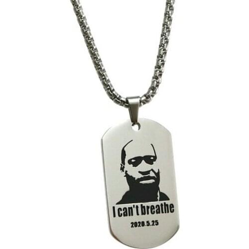 USA Black Resist Fist I Can't Breathe Pendant Necklace Stainless Steel George Floyd Black Lives Matter Necklaces Jewelry
