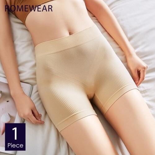 ROMEWEAR New Women Safety Short Pants Cotton Nylon Seamless High Waist Underwear Boyshorts Summer Girls Slimming Shape Panties