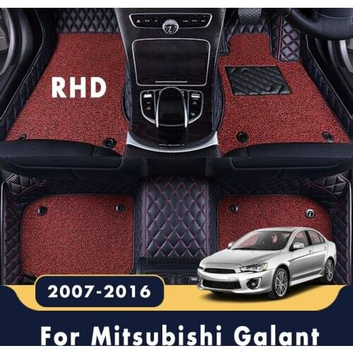 RHD Luxury Car Floor Mats Double Layer Wire Loop Carpets For Mitsubishi Galant 2016 2015 2014 2013 2012 2011 2010 2009 2008 2007