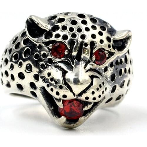 925 STERLING SILVER artisan handmade leopard Rock punk biker Ring Jewelry artisan Handmade A3426