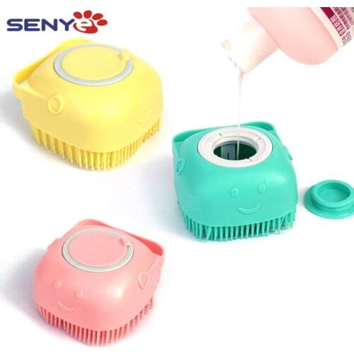 Pet Dog Shampoo Massager Brush Soft Silicone Bathing Brush Multifunctional Beauty Brush Massage To Float Dog Comb
