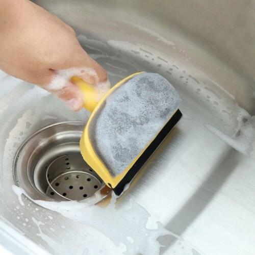 Cleaning Brush Double-Sided Plastic Brush For Glass Bathroom Bathtub Mirror Clean Kitchen Sink Household Multifunctional Tools