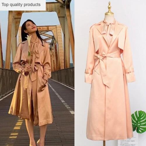 Korean IU DEL LUNA Hotel Long Trench Coat Female Fashion Womens Raincoat 2020 Autumn Women Windbreaker Woman Clothes Shirt moda