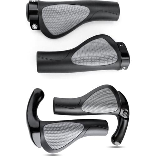 Bike Handlebar Grips Rubber Non-slip Shock Absorption Bicycle Grip MTB Cycling Hand Rest with Lock Ring for Cycling Accessories
