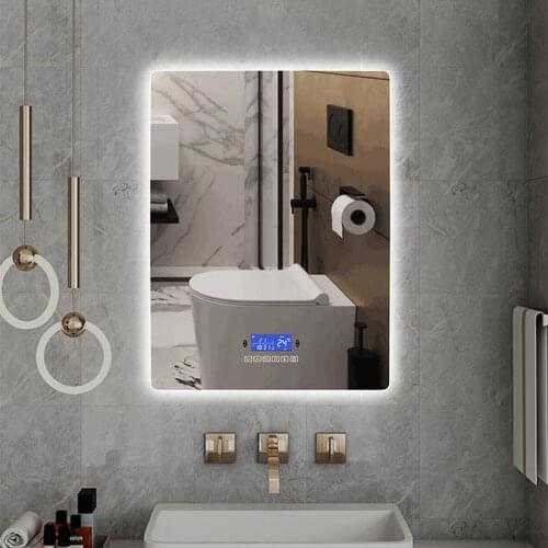 Vertical Rectangular Dimmable LED Smart Wall Mounted With Body Induction,Anti-Fog,Bluetooth,Backlit Light Bathroom Vanity Mirror